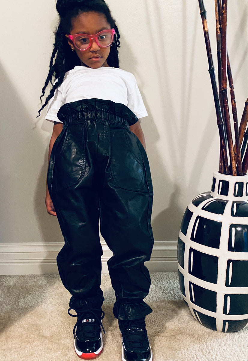 Faux Leather Joggers – AND