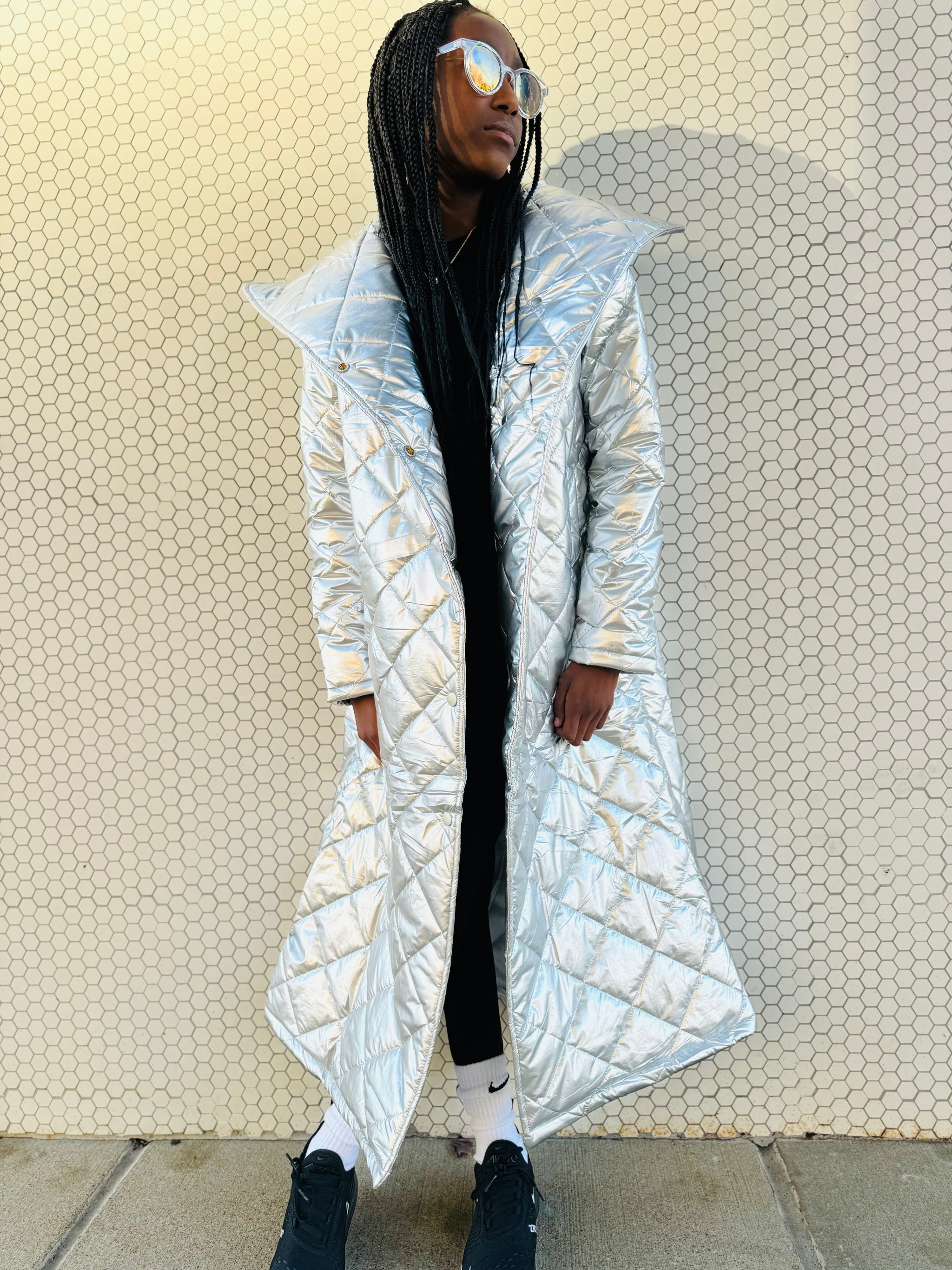 Kids Metallic High Neck Quilted Coat – PARKER AND RAYNE
