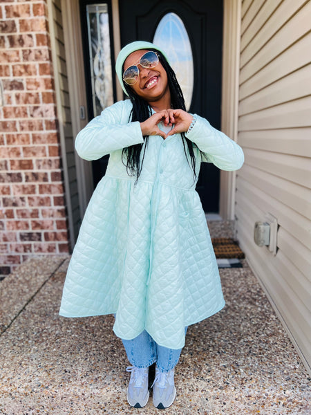 Teal quilted deals jacket